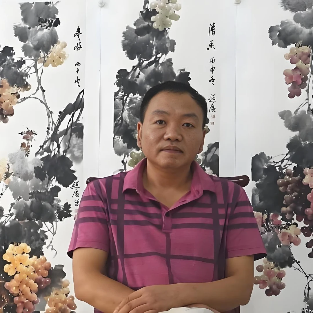 艺术家-赵半丁-福禄寿喜财卷轴一套