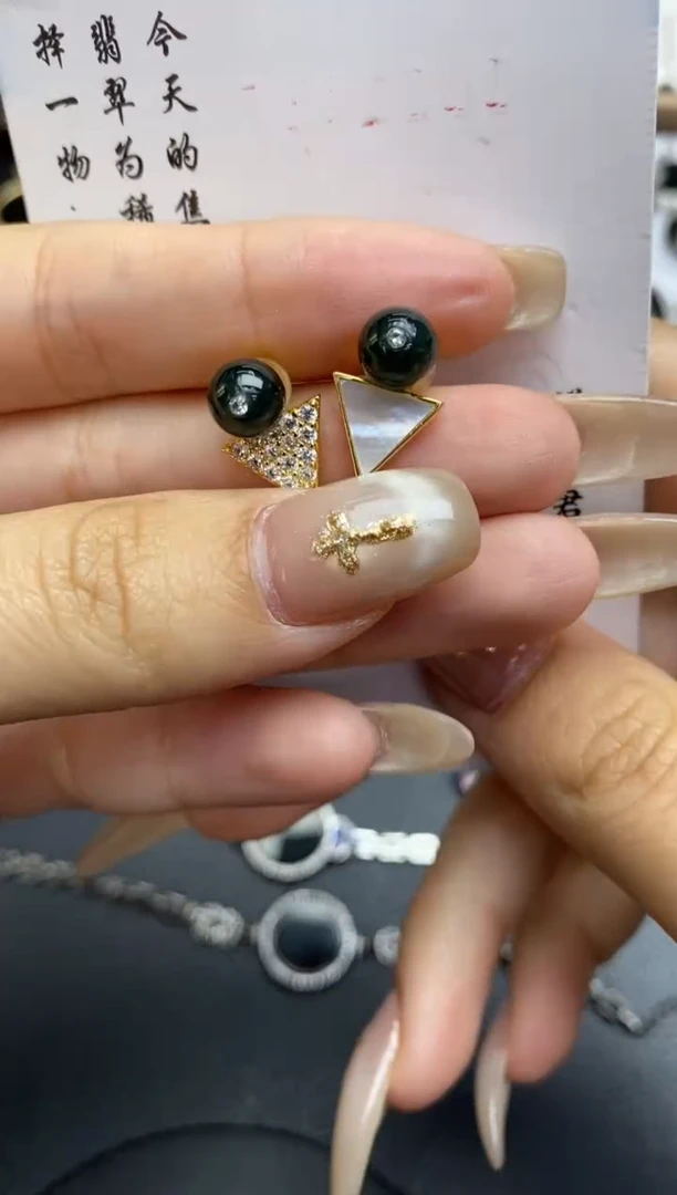 银S925镶嵌定制翡翠翡翠饰品~