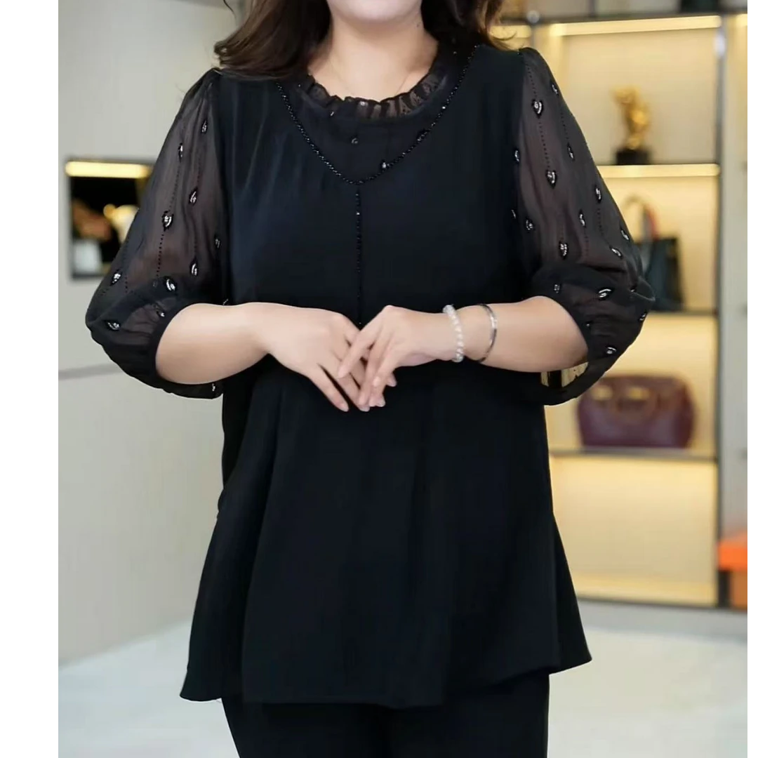 苏兰诺定制大码女装春季新款遮肉百搭优雅时尚显瘦气质上衣250296