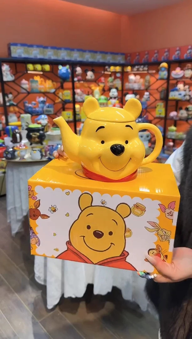 瓷片@@维尼熊陶瓷水壶（礼盒）