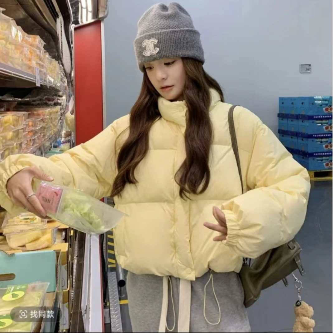 《发热暖宝宝》秋冬学生保暖时尚休闲韩版立领短款宽松棉服外套