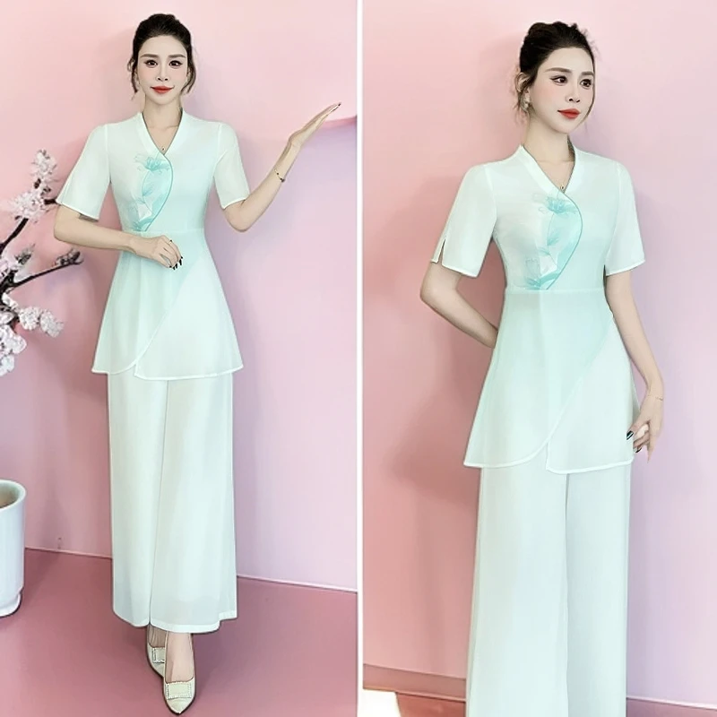 新款美容师养生馆头疗套装女足浴中式采耳按摩技师服高端工作服秋