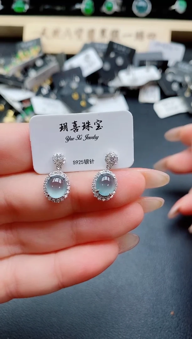 银S925镶嵌戒指翡翠1