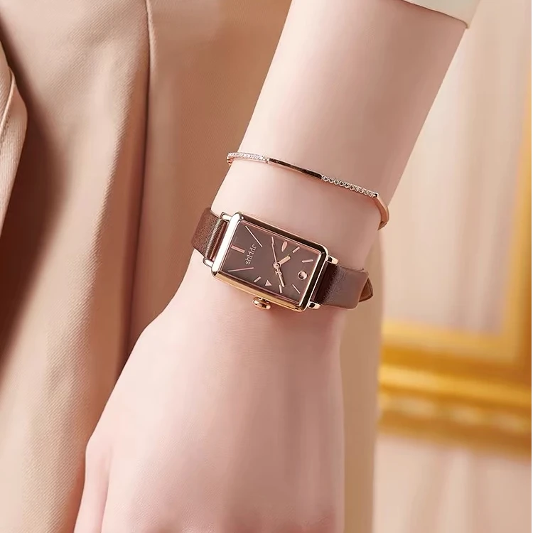 聚利时手表女复古小棕表女士名牌正品女款轻奢小众女式2025新款表