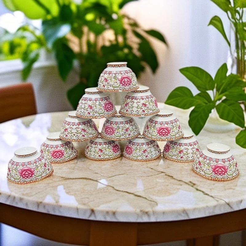 新疆包邮【景德镇陶瓷12个小碗】陶瓷 高档陶瓷 米饭碗 好看家用