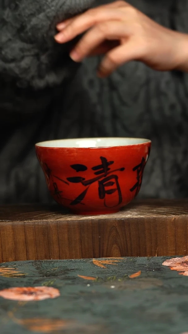 杯釉下彩手工手绘同款陶器