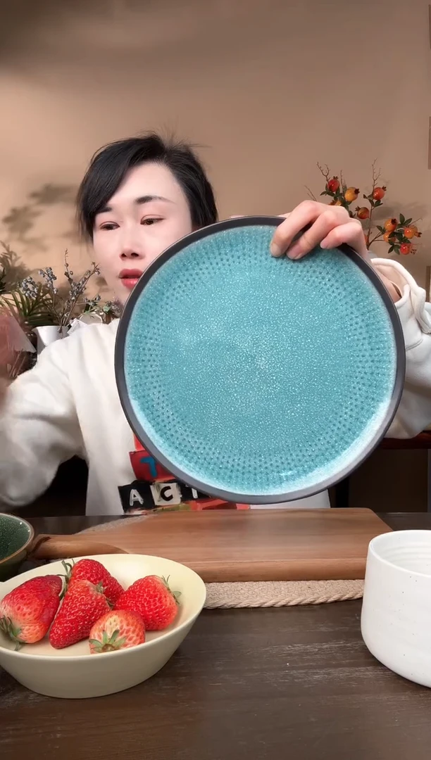 【闪购商品】瓷片10.5英寸窑变大盘微瑕