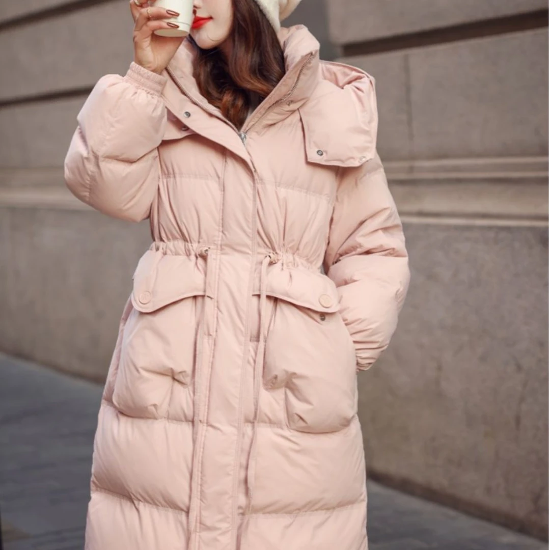 2024新款725时尚连帽宽松中长款加厚保暖韩版冬季时尚连帽宽松B19