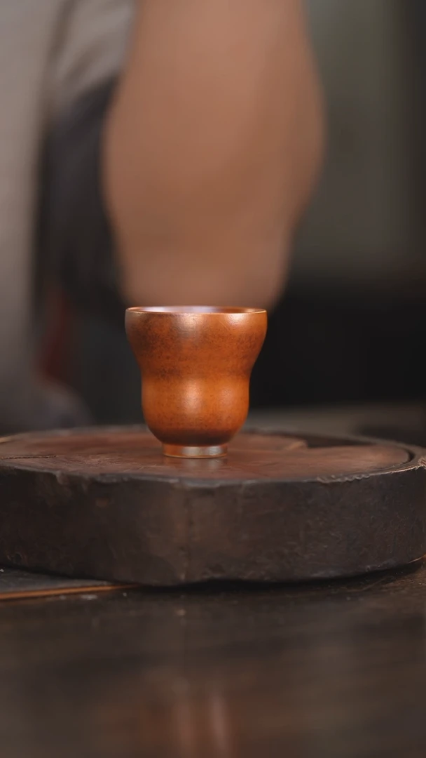 【闪购商品】杯29柴房陶瓷柴烧 金红小杯