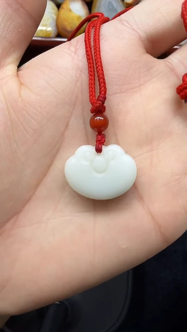 和田玉未镶嵌吊坠(不含链)214平安锁