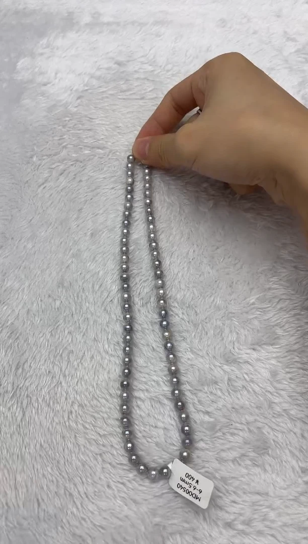海水珍珠银S925镶嵌项链AK真多麻6-6.5mm