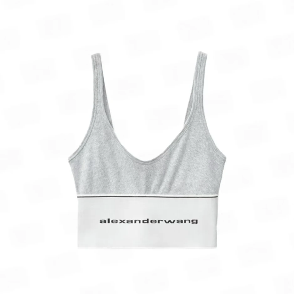 未使用 ALEXANDER WANG 灰色运动时尚美背 43120