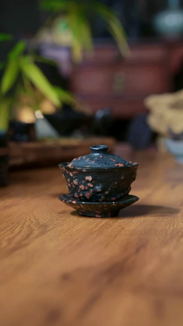9老师手工作品，梅花玉，三才盖碗，一物一拍