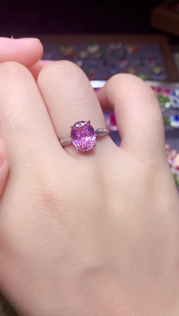 银S925镶嵌戒指碧玺....