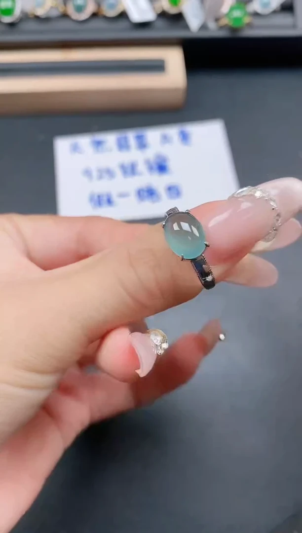 银S925镶嵌戒指翡翠111