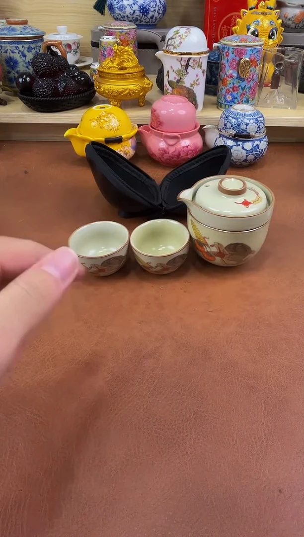 陶瓷茶具摆件旅行套组