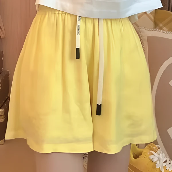 亚麻短裤女2025夏季新款时尚洋气宽松百搭纯色直筒休闲短裤女潮