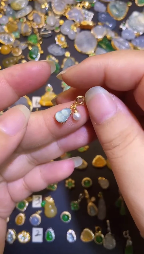 吊坠(不含链)银S925镶嵌翡翠1