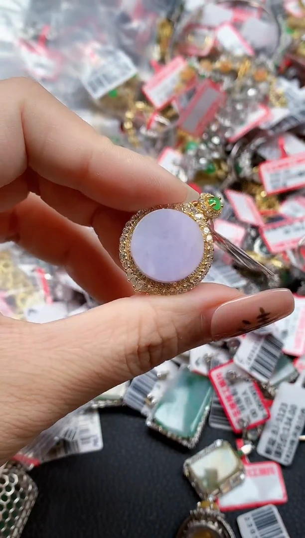 银S925镶嵌戒指翡翠天然A货缅甸翡翠