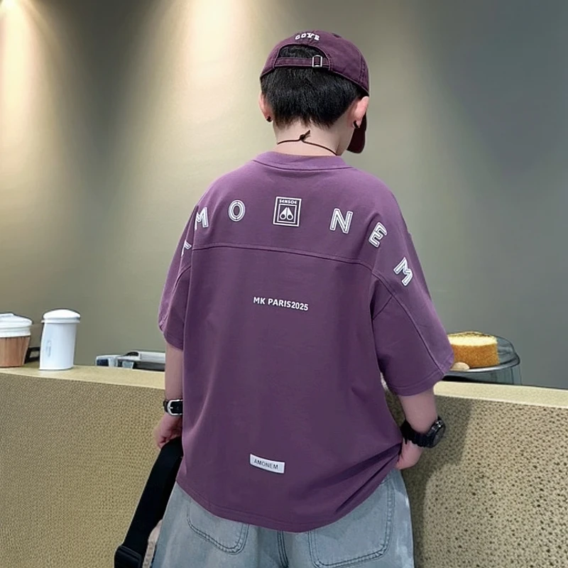 纯棉儿T恤童网红夏季宽松潮流童装潮牌个性帅气男童男宝女宝半袖