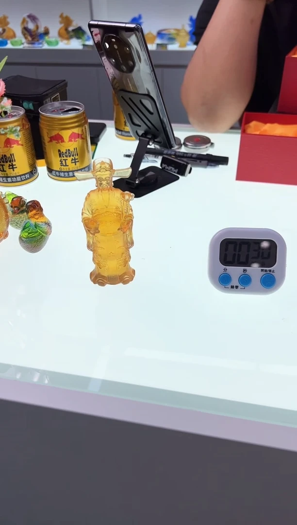 【闪购商品】泥塑古法琉璃小财神摆件