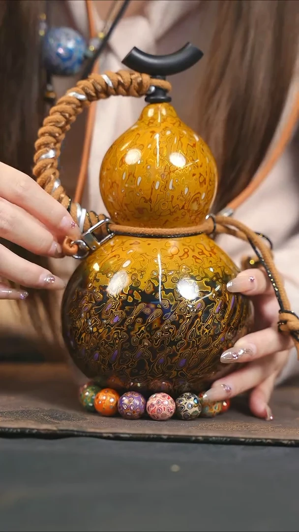 【闪购商品】WH107漆艺酒葫芦不包手串及旋转底座