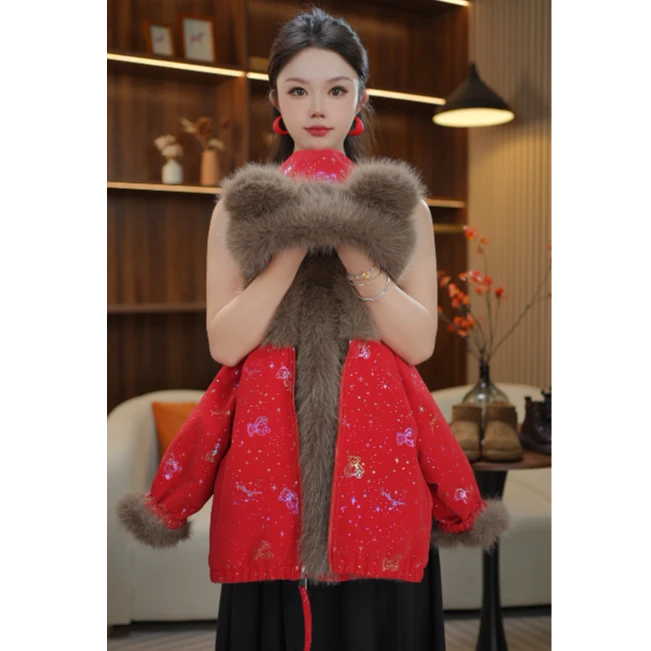 AODUOSEN/奥多森高端定制烫金印花小熊双面穿加厚时尚秋冬外套