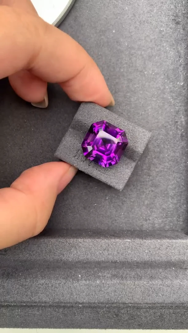 未镶嵌珠宝半成品紫晶14ct天然紫水晶 定制GC