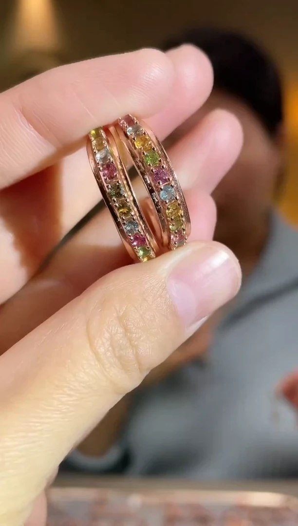 银S925镶嵌耳饰碧玺耳饰