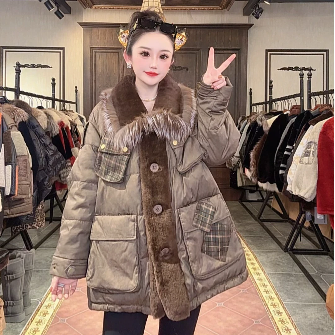【DCP•Flagship store】85733-E 2025新款狐狸毛皮毛一体鹅绒外套