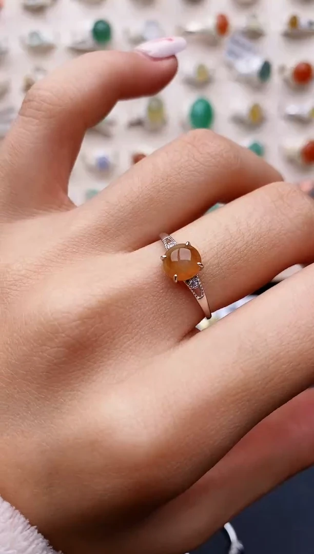 【闪购商品】翡翠戒指银S925镶嵌缅甸翡翠