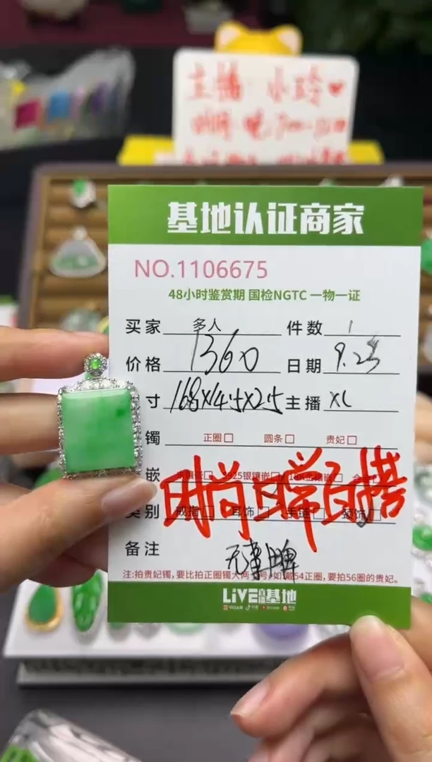 吊坠(不含链)银S925镶嵌翡翠多人