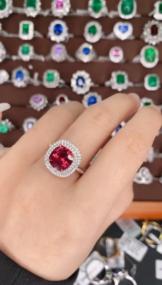 【闪购商品】尖晶石18K金戒指18K金镶嵌1