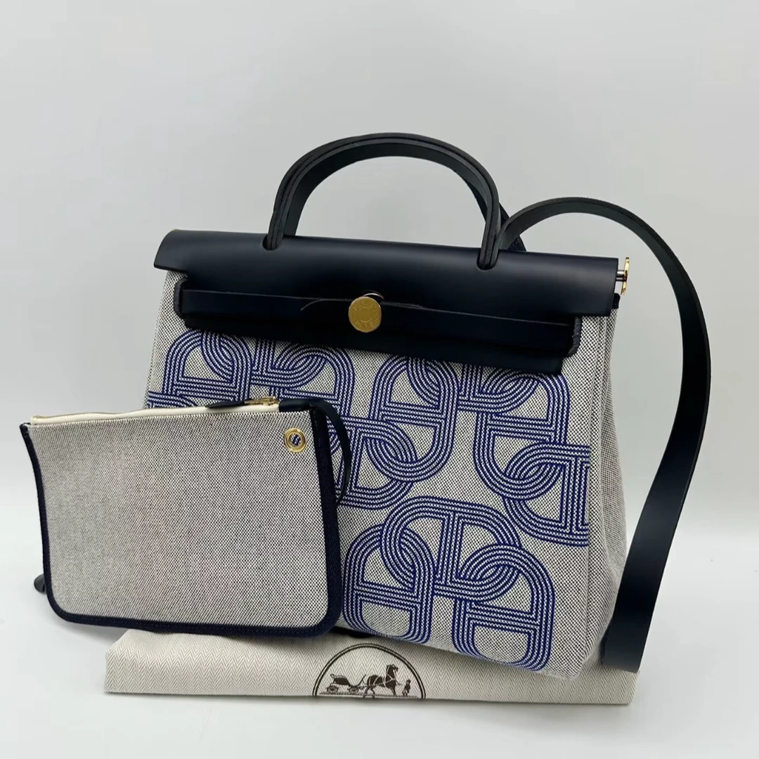 99新 Hermes/爱马仕 herbag31单肩包/赛道蓝色拼/250919XXWFDA1