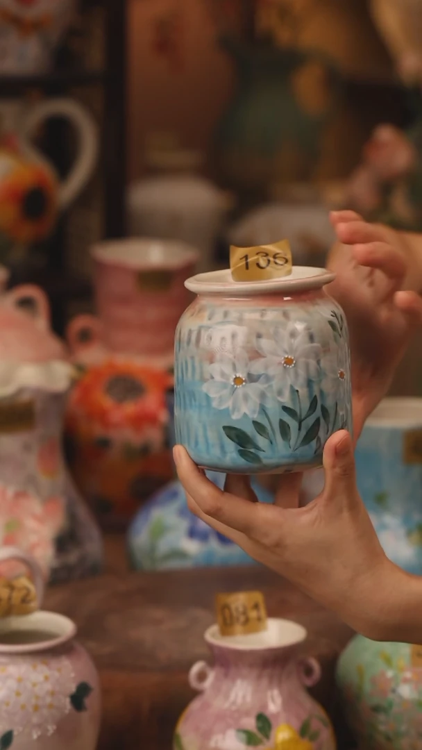 陶瓷136景德镇设计师手作花器摆件侘寂风