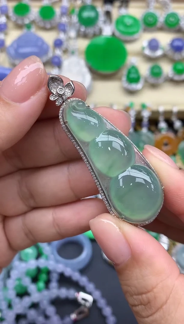 翡翠18K金镶嵌颈饰414-春日珠宝