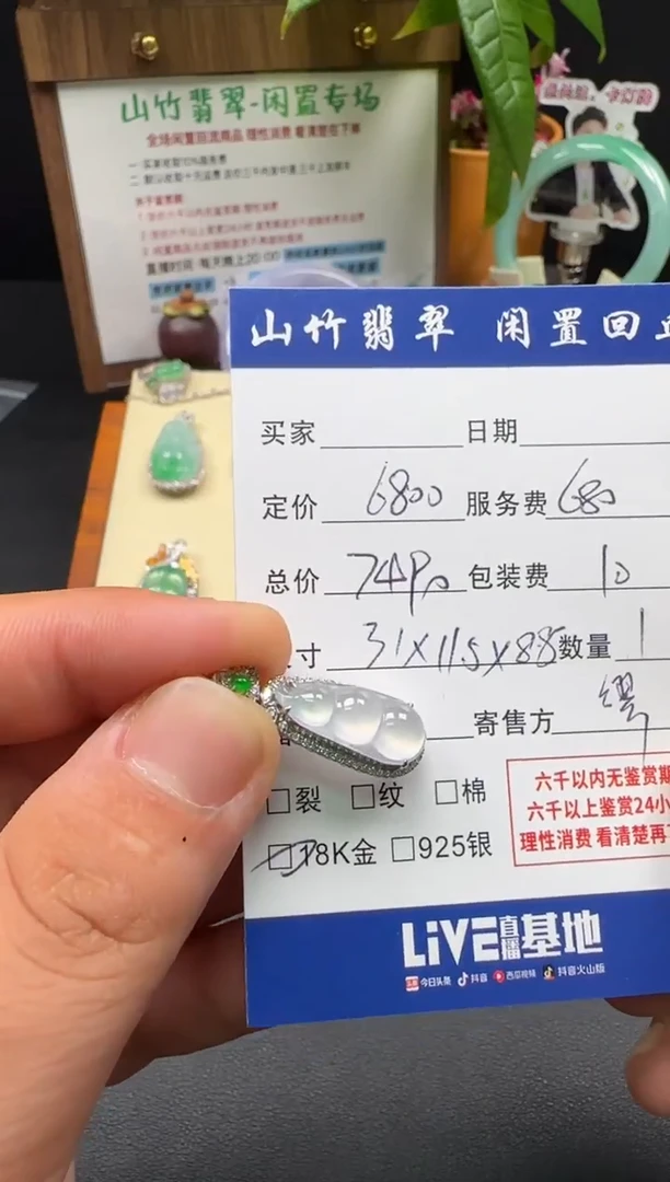 颈饰18K金镶嵌翡翠3002605