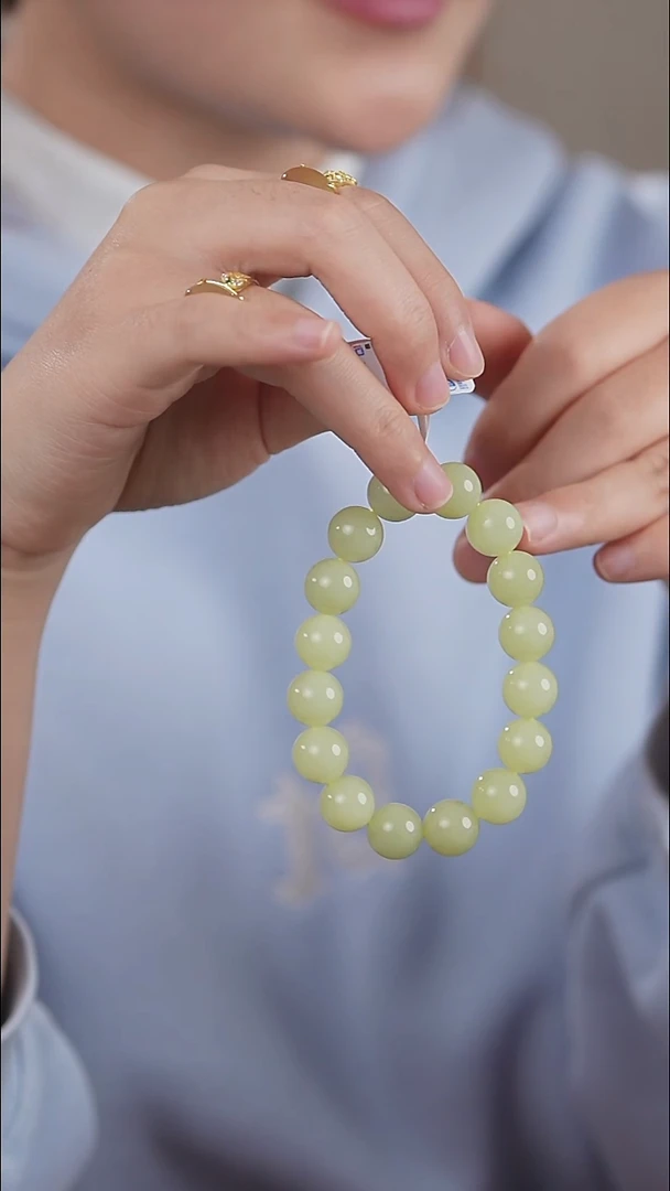 未镶嵌手链和田玉高品黄玉卡12mm手串多样性发一