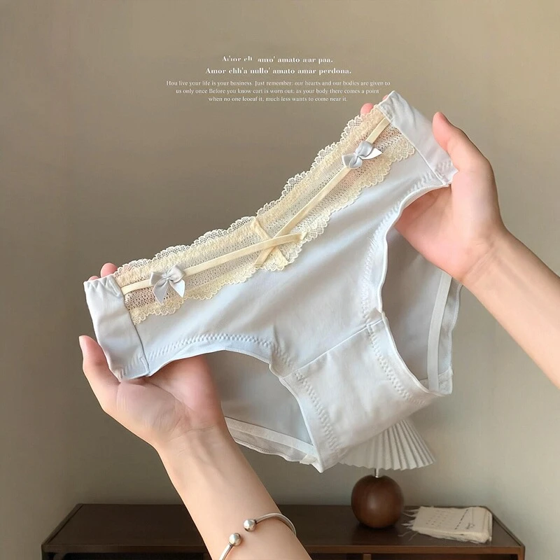 白茶少女~法式女士甜美蕾丝纯欲性感女生纯棉抗菌内裤女2025新款