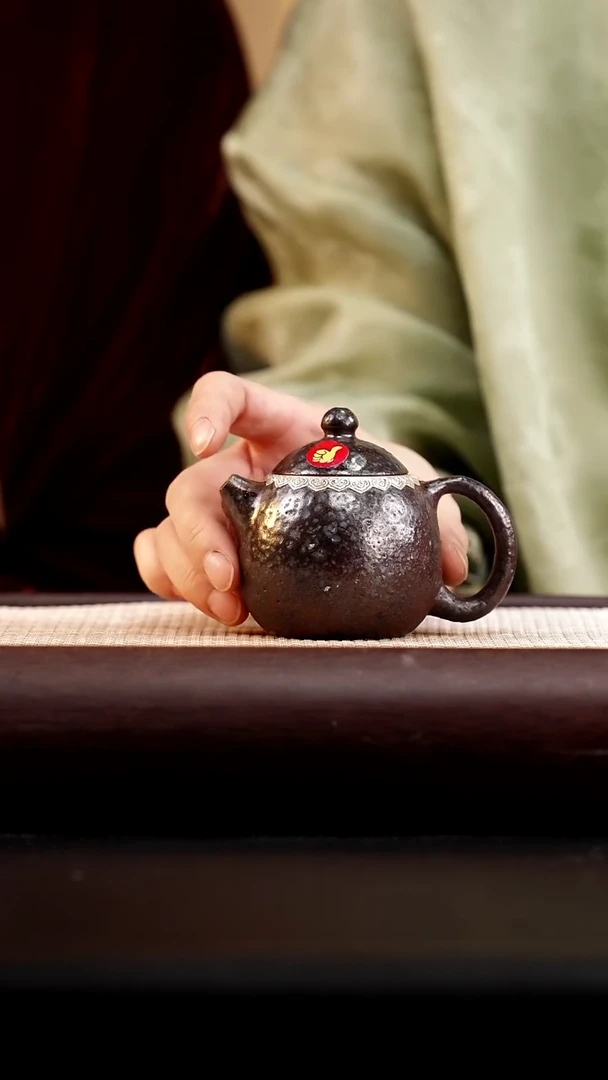 茶壶紫砂崖柏木柴烧卡银龙蛋