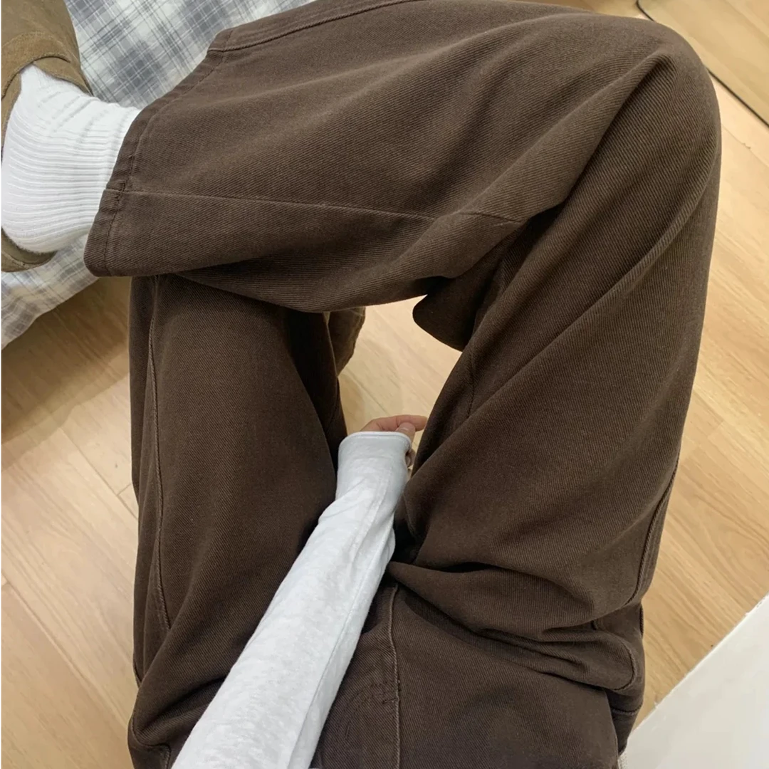 8257牛仔镰刀裤98棉秋冬款女士高腰显高显瘦薄绒加厚绒弯刀休闲裤