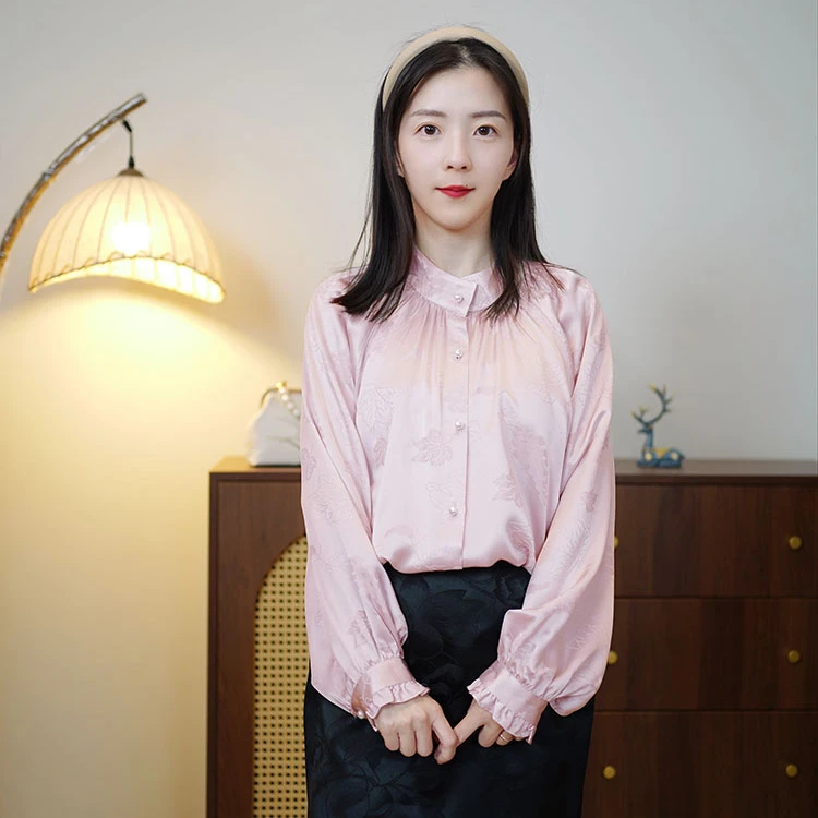 【锦裳真丝 慵懒法式】100桑蚕丝春夏新品衬衫法式衬衣百搭新中式