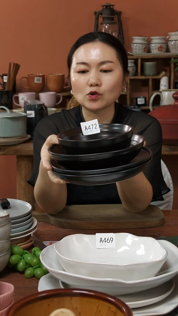 陶瓷A472陶瓷哑光碗加盘4件套微瑕