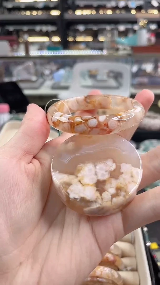 未镶嵌手镯石英质玉57圈口 （赠品镯心）39952