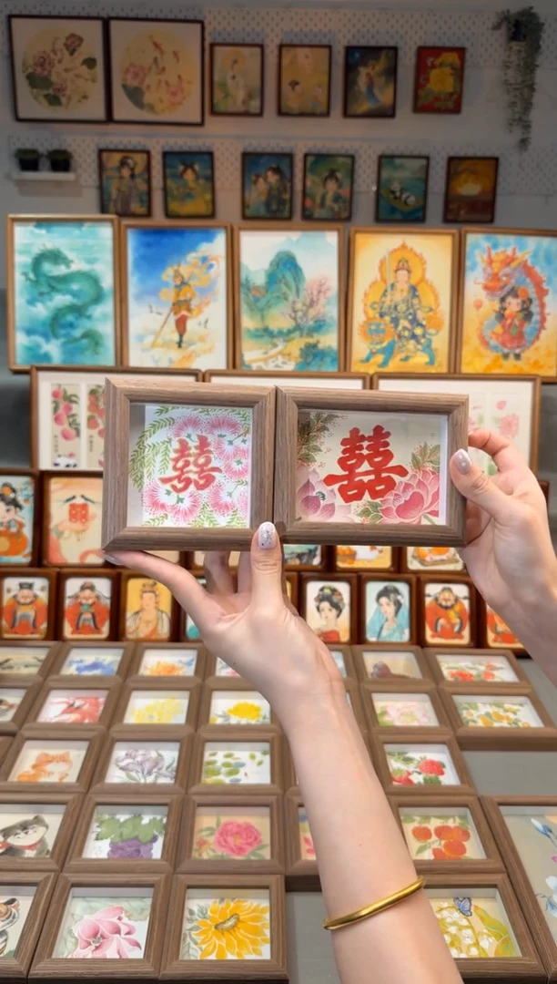 国画双喜一组 手绘国画11