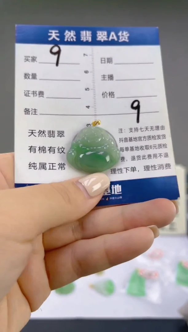 翡翠18K金镶嵌颈饰天然A货翡翠