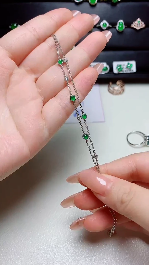 翡翠戒指银S925镶嵌天然翡翠s925银镶嵌