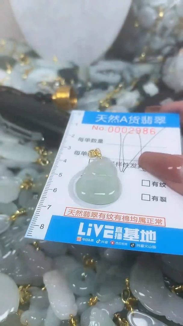 翡翠未镶嵌颈饰净货挂件-2986