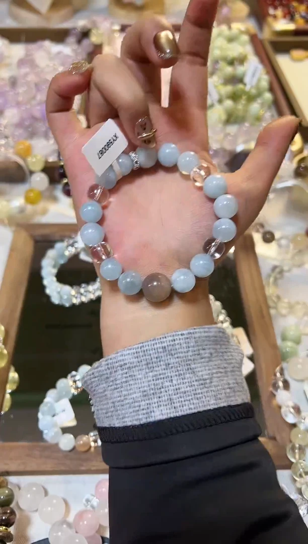 未镶嵌手串水晶海蓝宝水晶手串