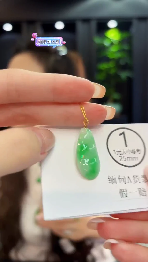 颈饰18K金镶嵌翡翠 缅料A货/支持复检/一件